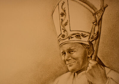 Sandmalerei-Papst-Johannes-Paul II
